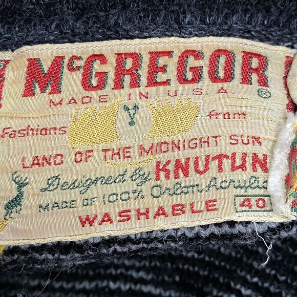 Vintage McGregor Knit Sweater Men's 40 Collared Knutsun Pullover Alaska made USA - Picture 4 of 8